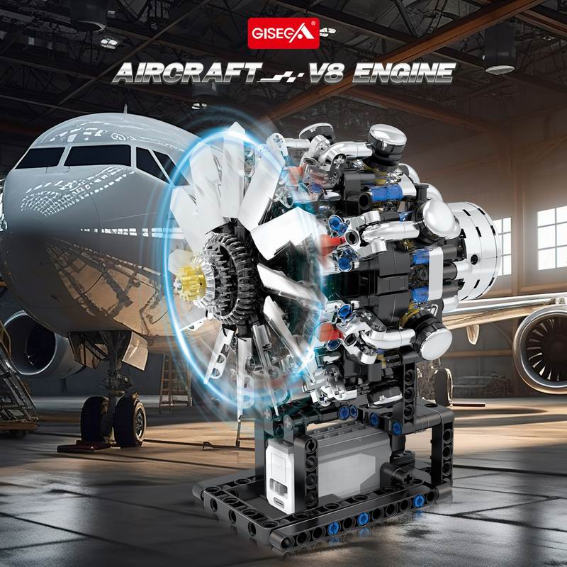 G8910 Aviation V8 Engine 558pc - đánh giá và giá Model Kit Engine
