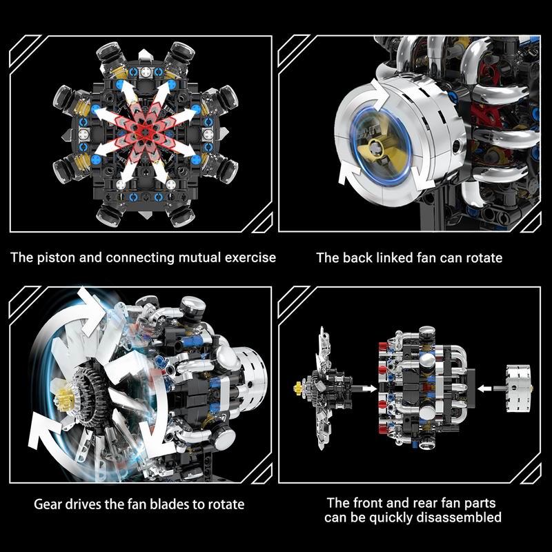 G8910 Aviation V8 Engine 558pc - đánh giá và giá Model Kit Engine